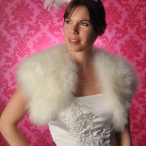 FEATHER BOLERO IVORY ONE SIZE