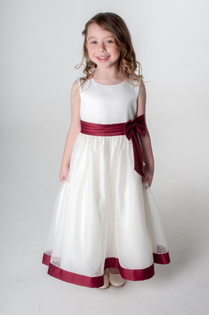 white and wine flower girl dresses