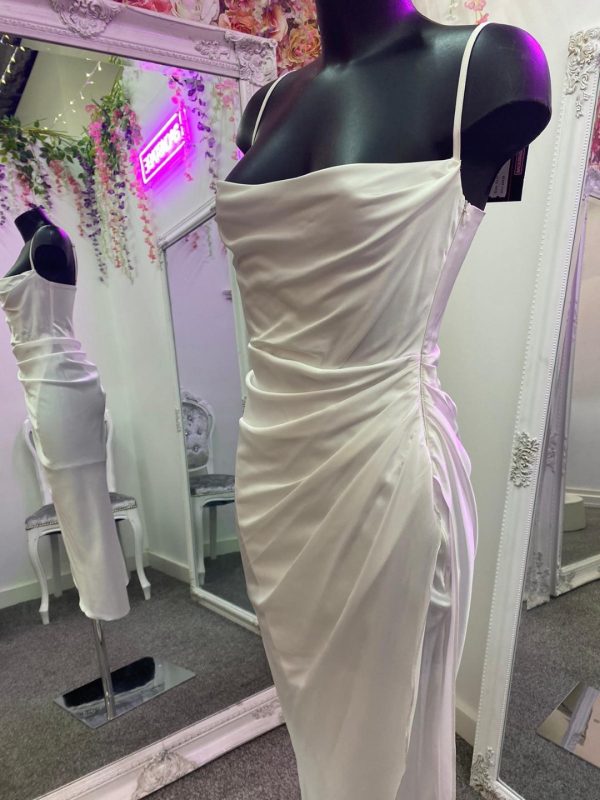 carrie satin corset dress white