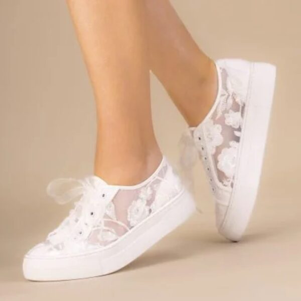 PERFECT BRIDAL CODIE LACE SNEAKER IVORY