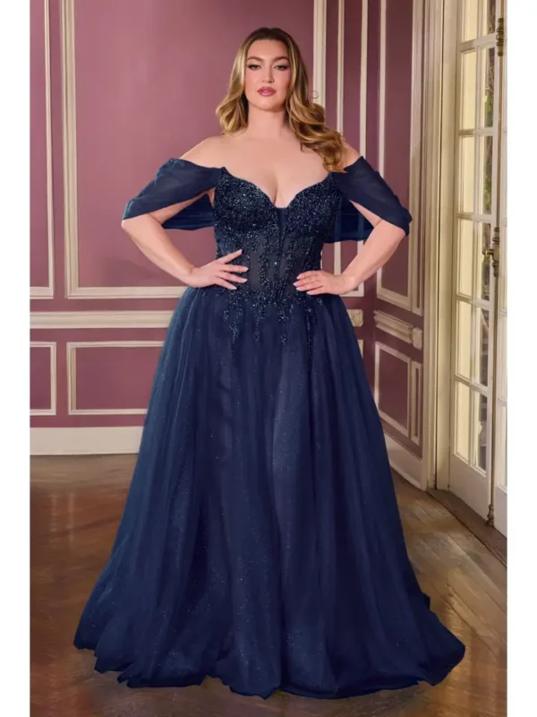 KERRY PLUS SIZE BALL GOWN NAVY